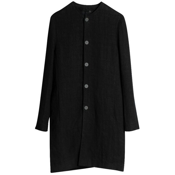 LABEL UNDER CONSTRUCTION (Italy) Canvas Weave Linen Overcoat : 46 - Picture 1 of 4